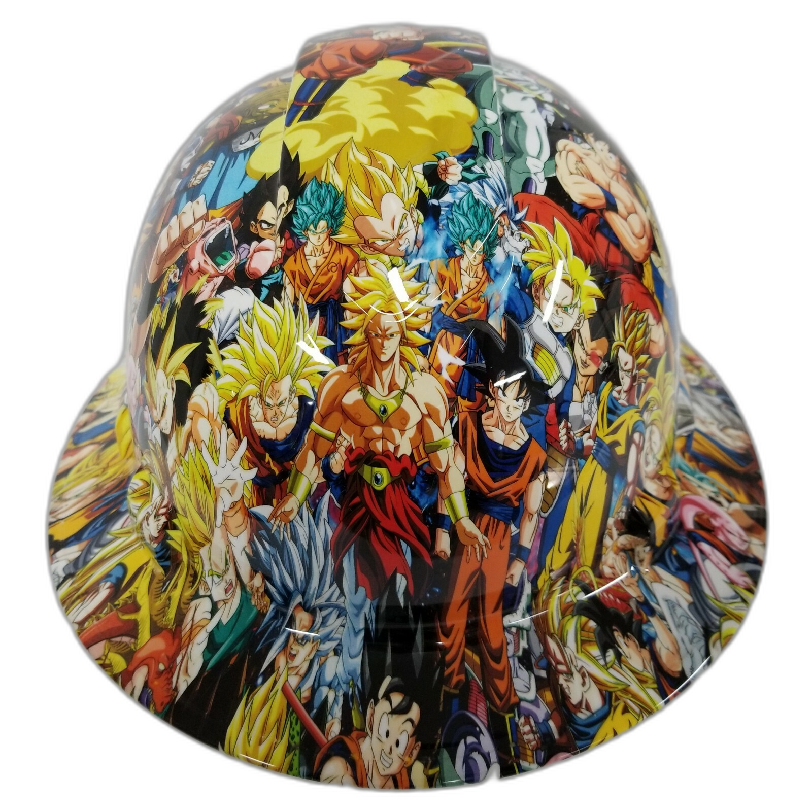 Anime Fighter Adults Custom Hydro Dipped Full Brim Hard Hat - Front View