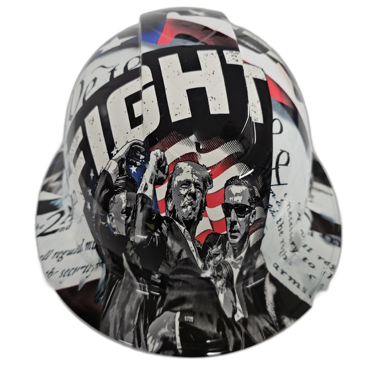 Patriot Red Custom Hydro Dipped Full Brim Hard Hat - Front View