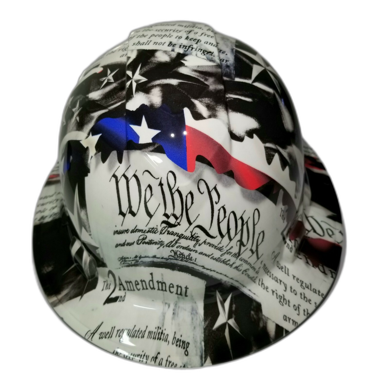 Liberty Eagle In Your Face Custom Hydro Dipped Full Brim Hard Hat - Front View