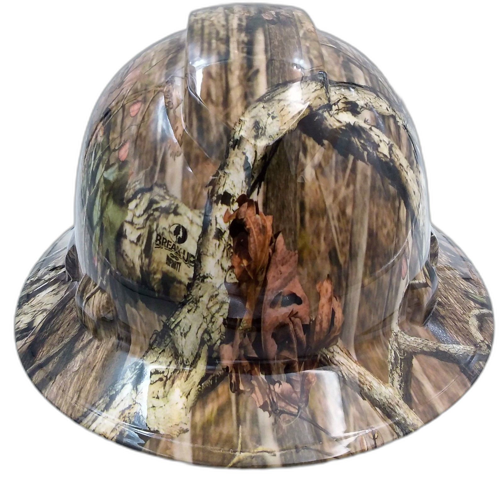 Break up Infinity Camo Custom Hydro Dipped Full Brim Hard Hat - Front View