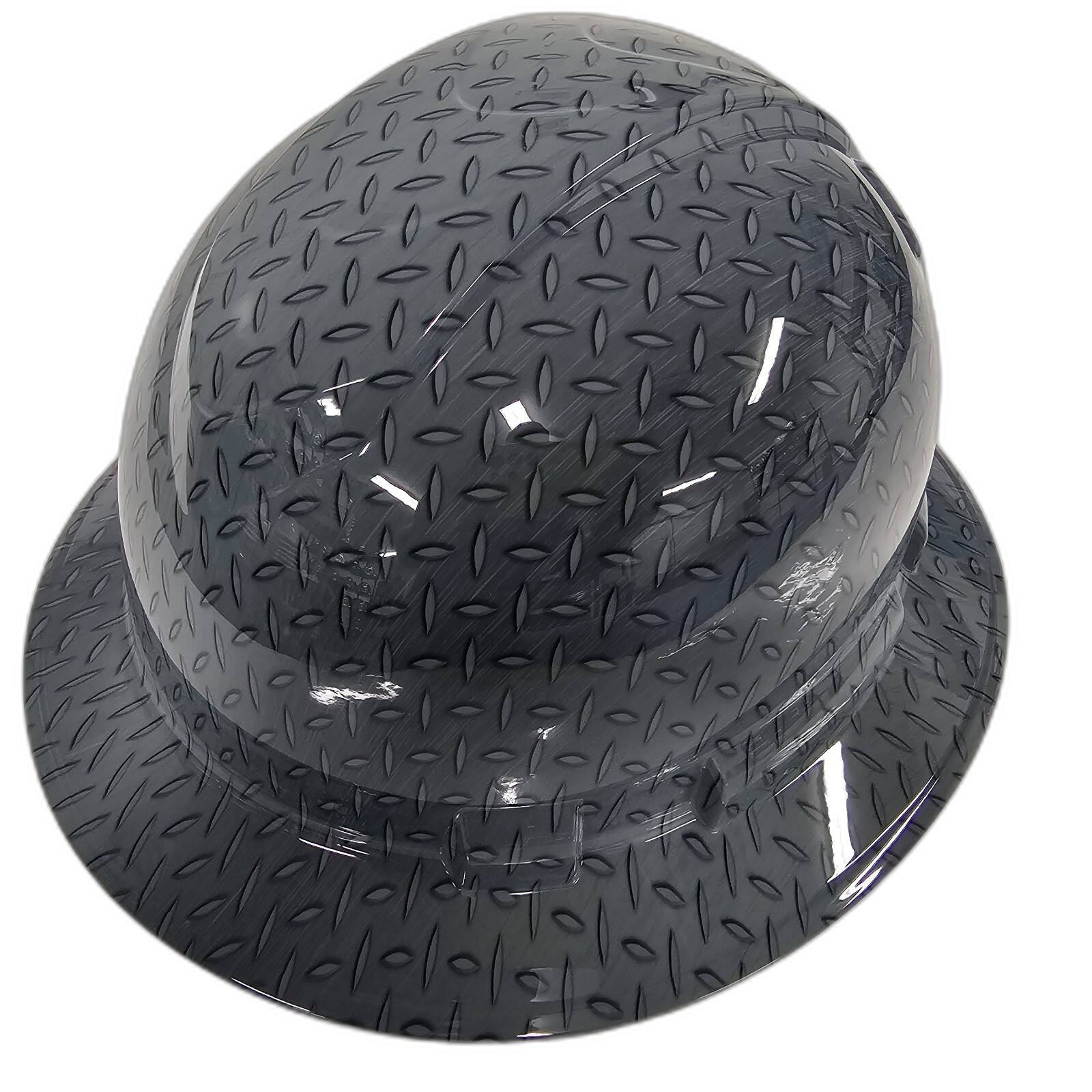 Diamond Plate Custom Hydro Dipped Full Brim Hard Hat - Front View