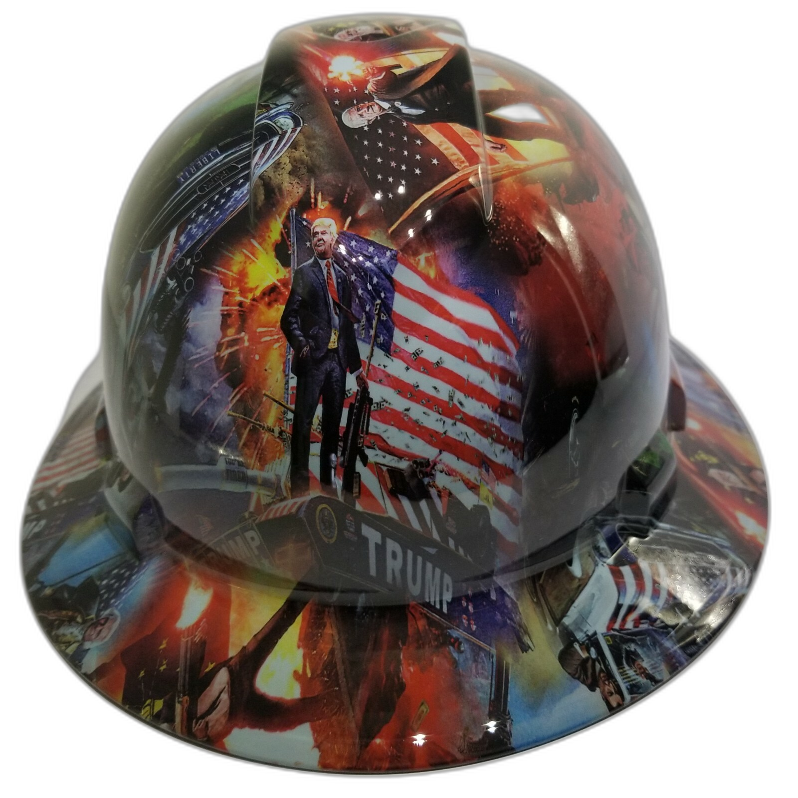 Donald Conceal Custom Hydro Dipped Full Brim Hard Hat - Front View
