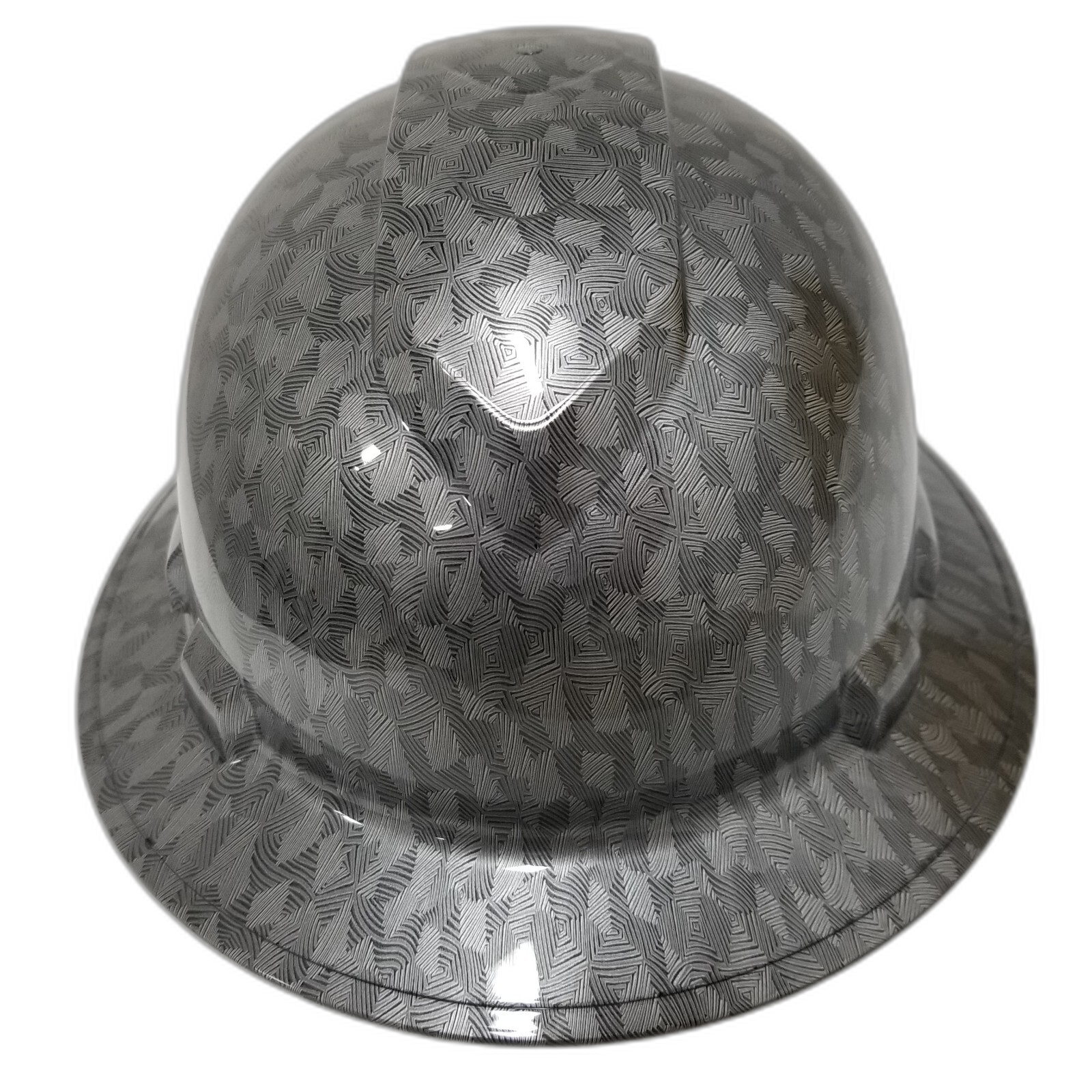 Forged Carbon Fiber Custom Hydro Dipped Full Brim Hard Hat - Front View