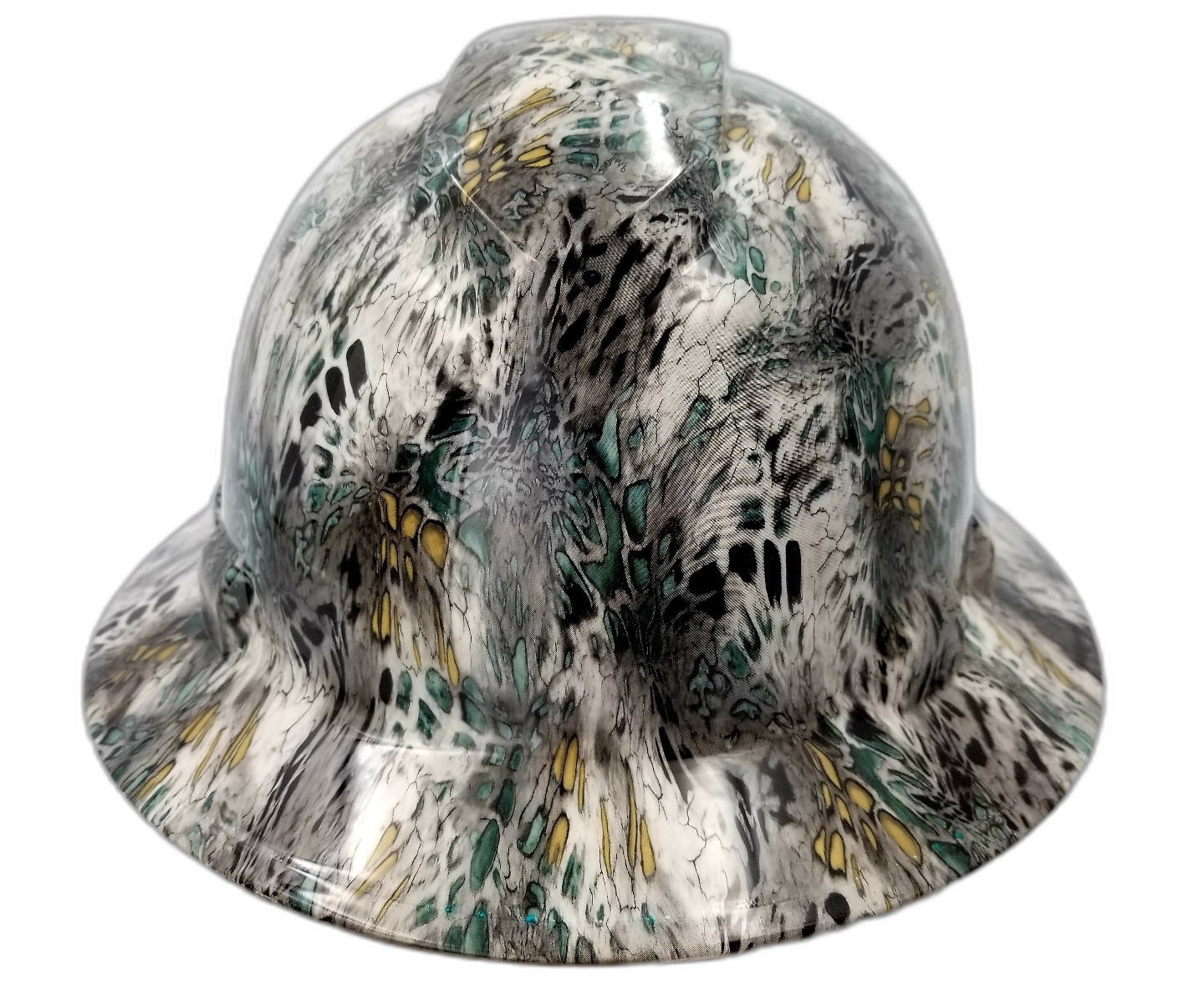 Hi Def Camo Series Custom Hydro Dipped Full Brim Hard Hat - Front View