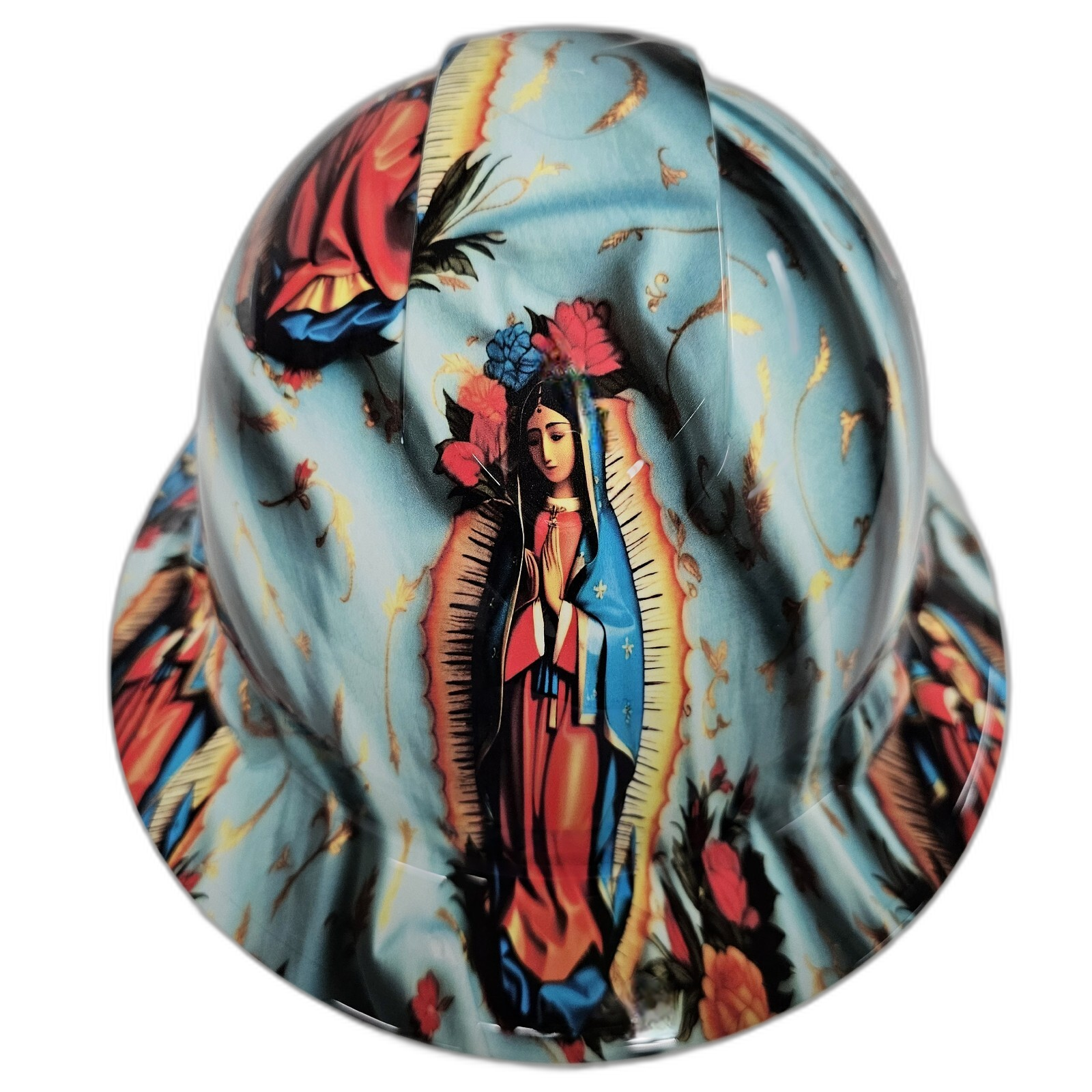 Guadalupe Nuestra Señora Guadalupe Custom Hydro Dipped Full Brim Hard Hat - Front View