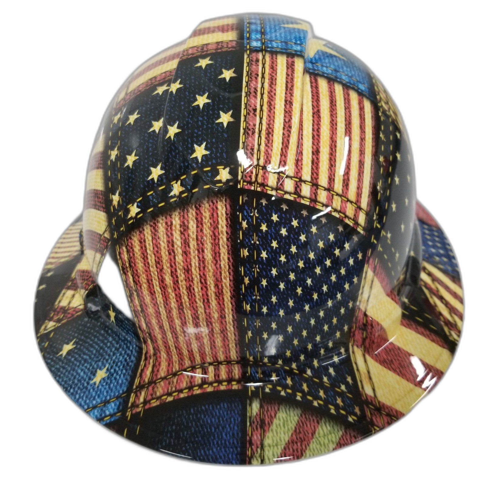 American Patchwork American Threads Custom Hydro Dipped Full Brim Hard Hat - Front View