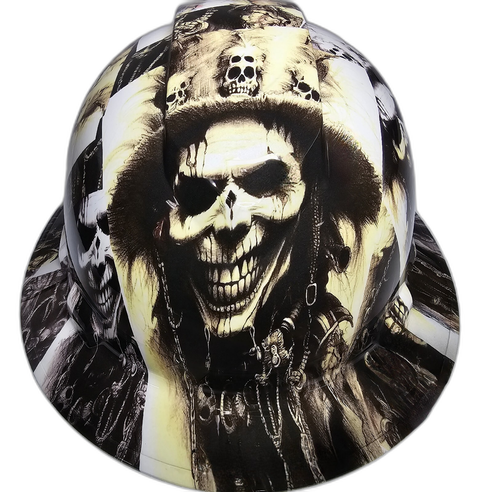 The Witch Doctor Custom Hydro Dipped Full Brim Hard Hat - Front View