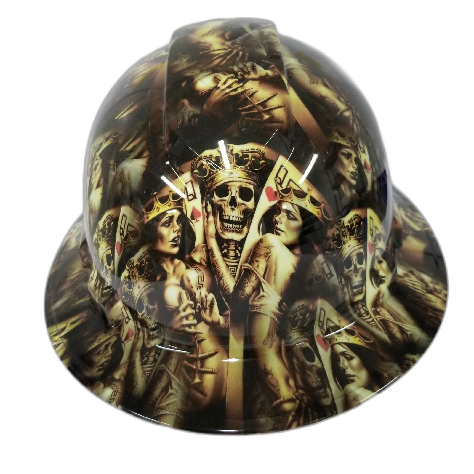 King's And Queens Custom Hydro Dipped Full Brim Hard Hat - Front View