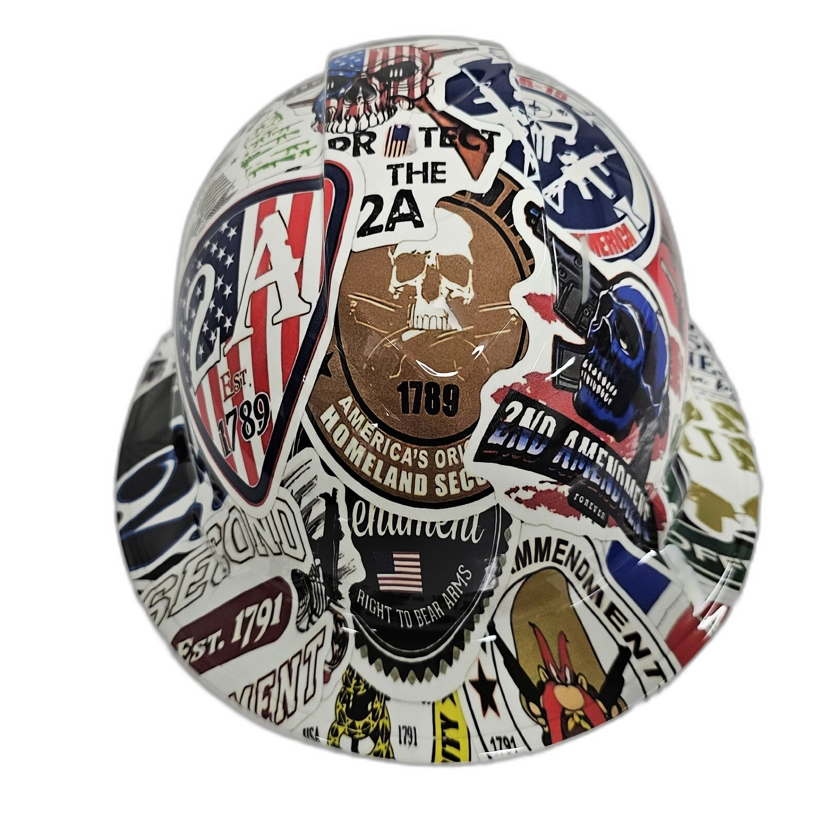 Usa Constitution Custom Hydro Dipped Full Brim Hard Hat - Left Side View