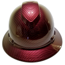 Hard hat full brim hydro-dipped , Brandy Wine Carbon Fiber - Image 1