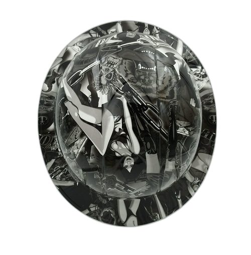 Hard hat full brim hydro-dipped , , Biker Babes Wow - Image 4