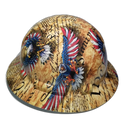 We the People Eagles Constitution Custom Hydro Dipped Full Brim Hard Hat - Detail Close-Up