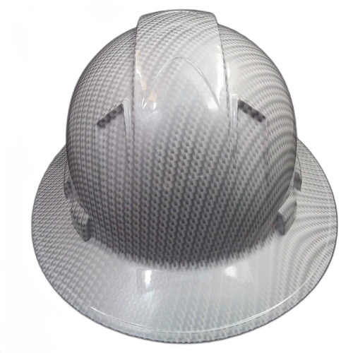 Full brim hard hat hydro-dipped , White Carbon Fiber Hydro - Image 5