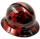 Candy Red Lightning Bolt Custom Hydro Dipped Full Brim Hard Hat - Right Side View