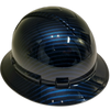 Deep Blue Candy Carbon Fiber Custom Hydro Dipped Full Brim Hard Hat - Front View