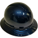 Deep Blue Candy Carbon Fiber Custom Hydro Dipped Full Brim Hard Hat - Front View