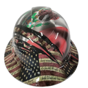 Mexican Roots/American Pride Custom Hydro Dipped Full Brim Hard Hat - Left Side View