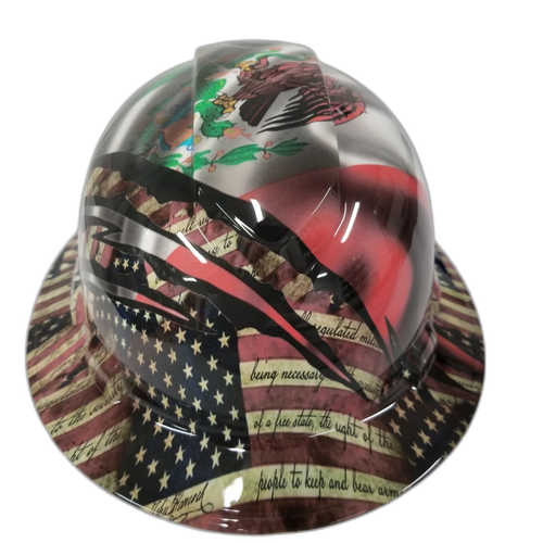 Full brim hard hat hydro-dipped Mexican Roots/American Pride - Image 2