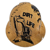Dirt Life Dirt Paying the Bills Custom Hydro Dipped Full Brim Hard Hat - Front View
