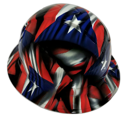 Full brim hard hat hydro-dipped in Puerto Rico Flag in Your Face Edition - Image 3
