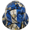 Guatemala Flag Custom Hydro Dipped Full Brim Hard Hat - Front View