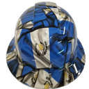 Guatemala Flag Custom Hydro Dipped Full Brim Hard Hat - Front View