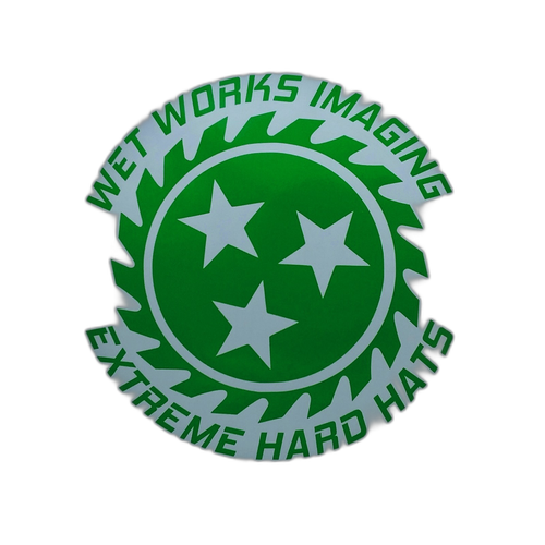 Full brim hard hat hydro-dipped , Lime Color Joker Deck Stacked - Image 7