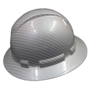 White Carbon Fiber Custom Hydro Dipped Full Brim Hard Hat - Right Side View