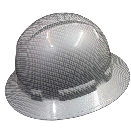 Full brim hard hat hydro-dipped , White Carbon Fiber Hydro - Image 4