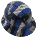 Nicaragua Country Flag Custom Hydro Dipped Full Brim Hard Hat - Back View