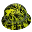 Full brim hard hat hydro-dipped hi Vis Green Ace of Skulls - Image 3