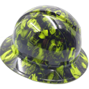 Green Tattoo Art Bandito Custom Hydro Dipped Full Brim Hard Hat - Left Side View