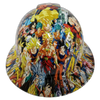 Anime Fighter Adults Custom Hydro Dipped Full Brim Hard Hat - Front View