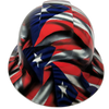 Puerto Rico Flag in Your Face Custom Hydro Dipped Full Brim Hard Hat - Front View