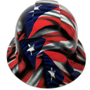 Puerto Rico Flag in Your Face Custom Hydro Dipped Full Brim Hard Hat - Front View