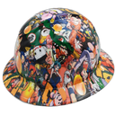 Anime Fighter Art Custom Hydro Dipped Full Brim Hard Hat - Left Side View