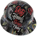 Dirty Hands Clean Money Custom Hydro Dipped Full Brim Hard Hat - Left Side View
