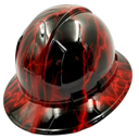 Candy Red Lightning Bolt Custom Hydro Dipped Full Brim Hard Hat - Back View