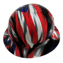Puerto Rico Flag in Your Face Custom Hydro Dipped Full Brim Hard Hat - Back View