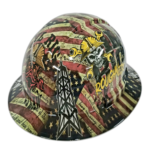 Full brim hard hat hydro-dipped Oil Rig Outlaw Roughneck - Image 5