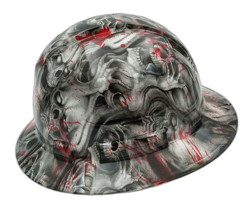 Hard hat full brim hydro-dipped , Blood Skulls - Image 3