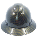 Gold Candy Carbon Fiber Custom Hydro Dipped Full Brim Hard Hat - Front View
