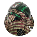 Mexican Roots/American Pride Custom Hydro Dipped Full Brim Hard Hat - Detail Close-Up