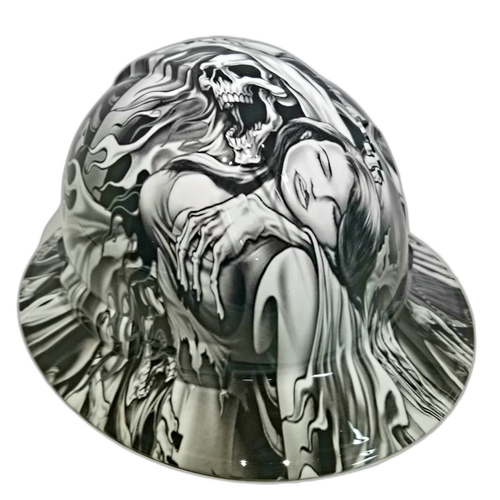 Full brim hard hat hydro-dipped Lust After Death , Grim Reaper - Image 4