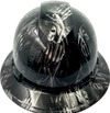 Dark Grim Reaper Custom Hydro Dipped Full Brim Hard Hat - Front View