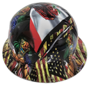 Mexican Roots Raza Unida USA Pride Custom Hydro Dipped Full Brim Hard Hat - Right Side View