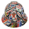 Full Color Oil and Gas Signs Custom Hydro Dipped Full Brim Hard Hat - Front View