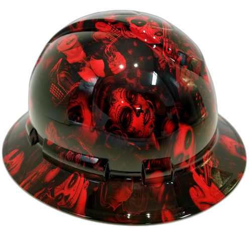 Full brim hard hat hydro-dipped, Candy Radioactive Red Bandito Girls - Image 2