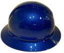 Full brim hard hat hydro-dipped Electric Blue Big Weave Carbon Fiber - Image 2