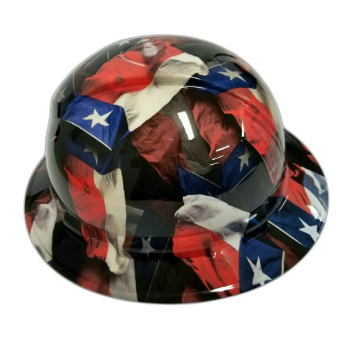 Full brim hard hat hydro-dipped Big Texas Flag in Your Face Edition - Image 5